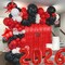 Graduation Balloon Arch Kit 2026 Graduation Party Decorations, Different Sizes 5 12 18 Inch Red Black Graduations Balloons Arch with Class of 2026 Cake Toppers, Fringe Curtain, Star & 2026 Balloons